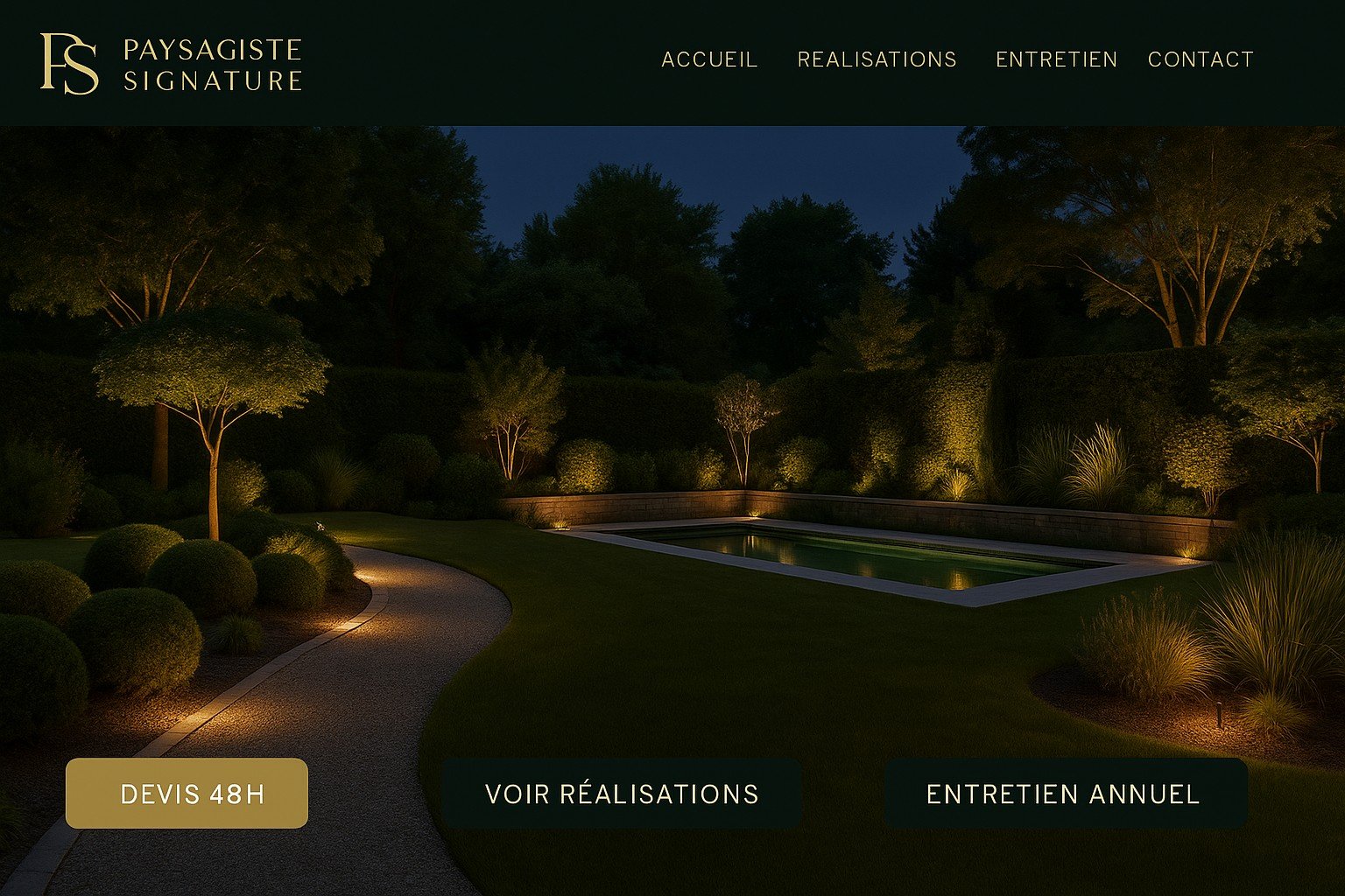 Site paysagiste avec galerie